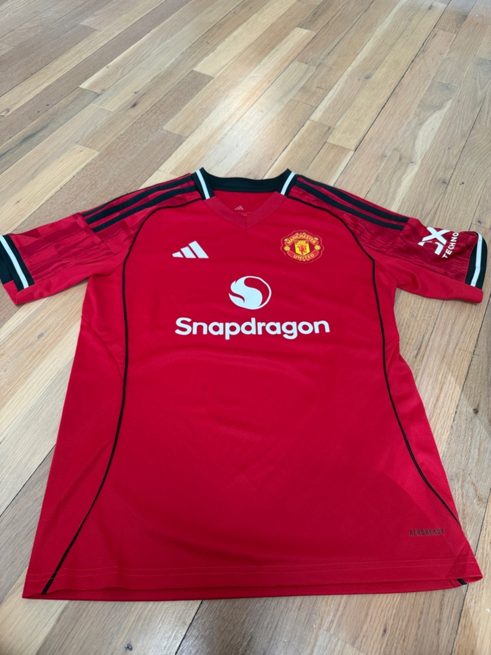 adidas Red and Black Manchester United Snapdragon Jersey